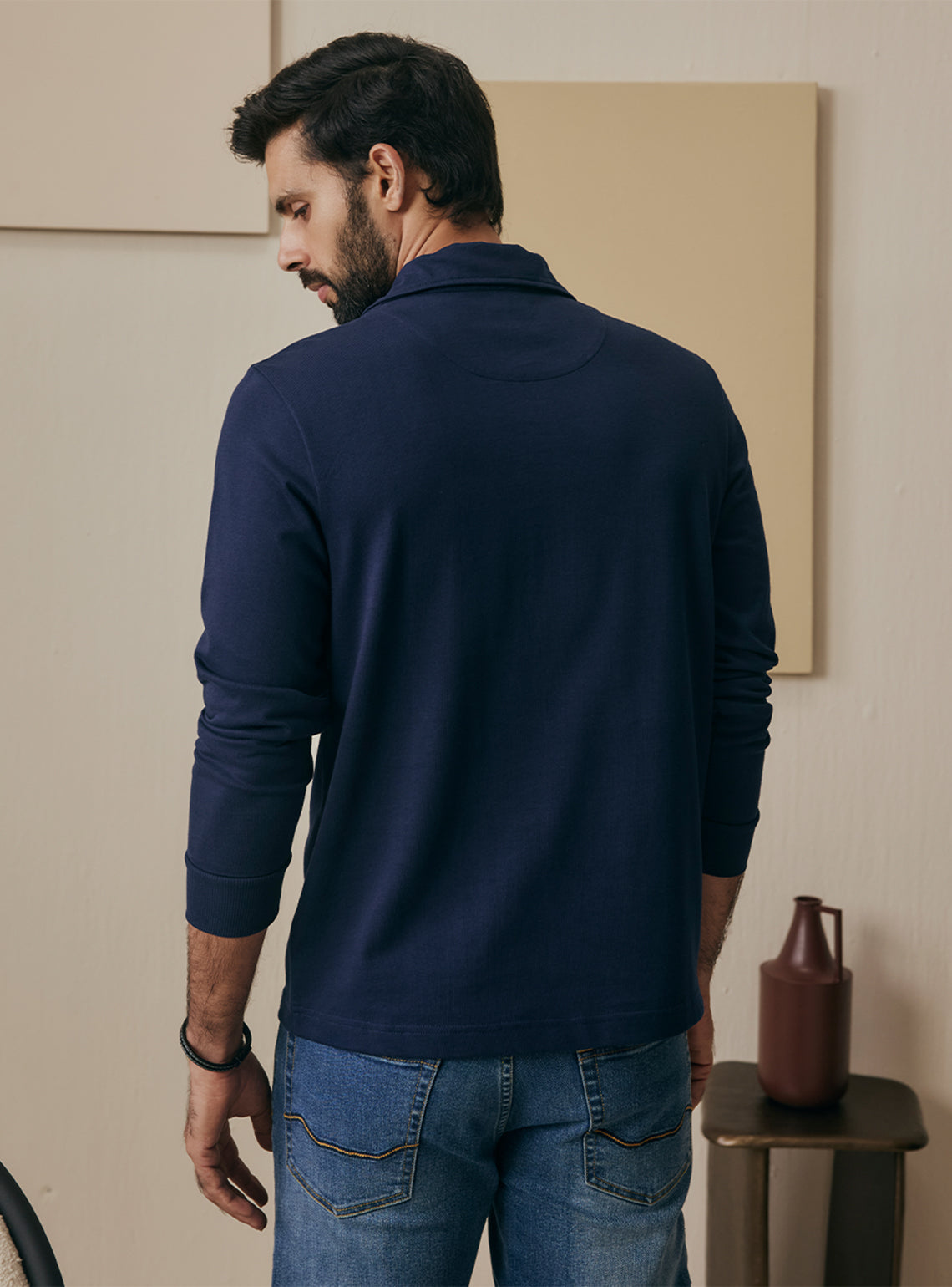 Deep Navy Cotton Sweatshirt