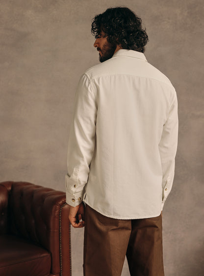 Napa Off White Cotton Canvas Overshirt