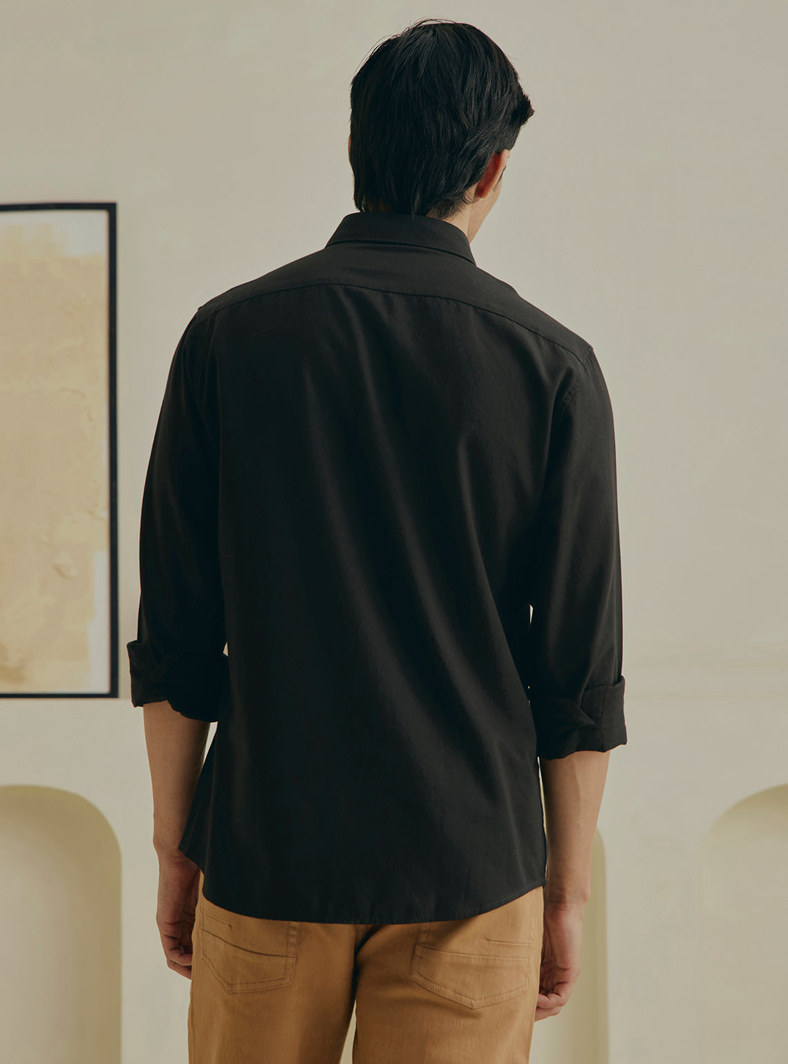 Molasses Black Cotton Shirt