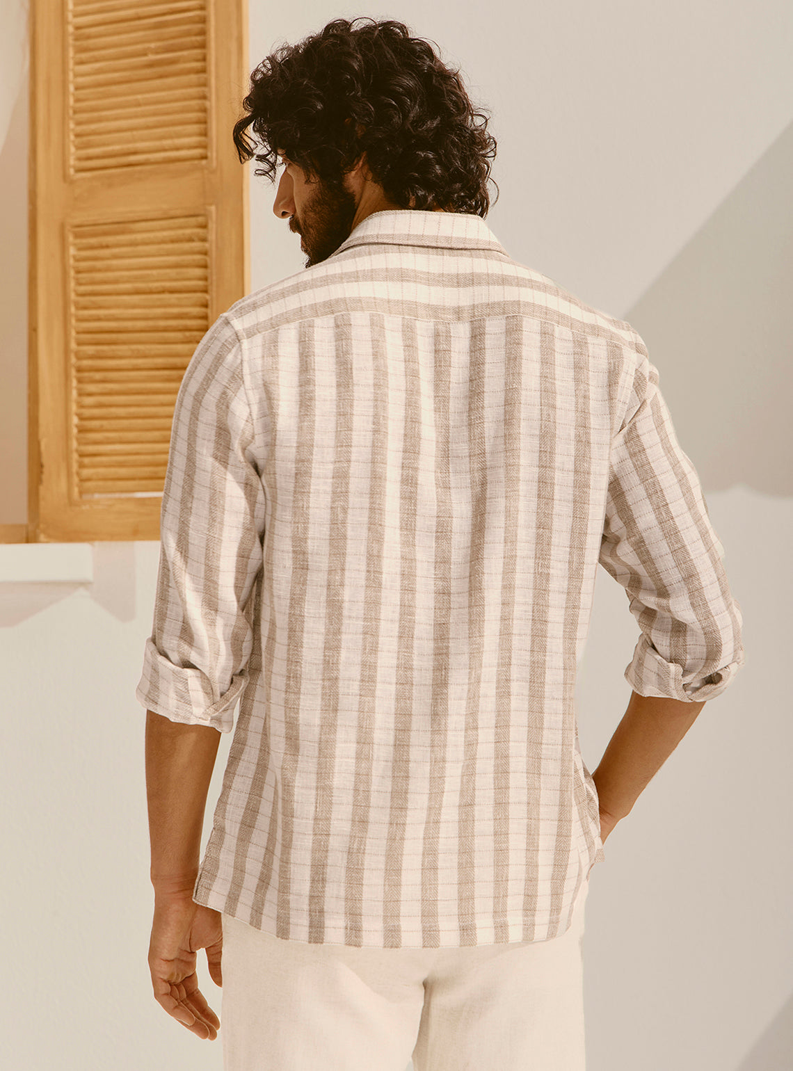 Palermo Khaki Cotton Blend Shirt