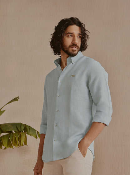 Mist Grey Linen Shirt