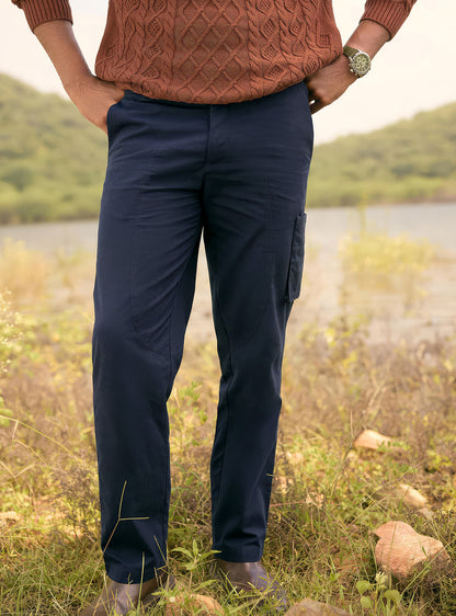 Valhalla Navy Cotton Canvas Cargo