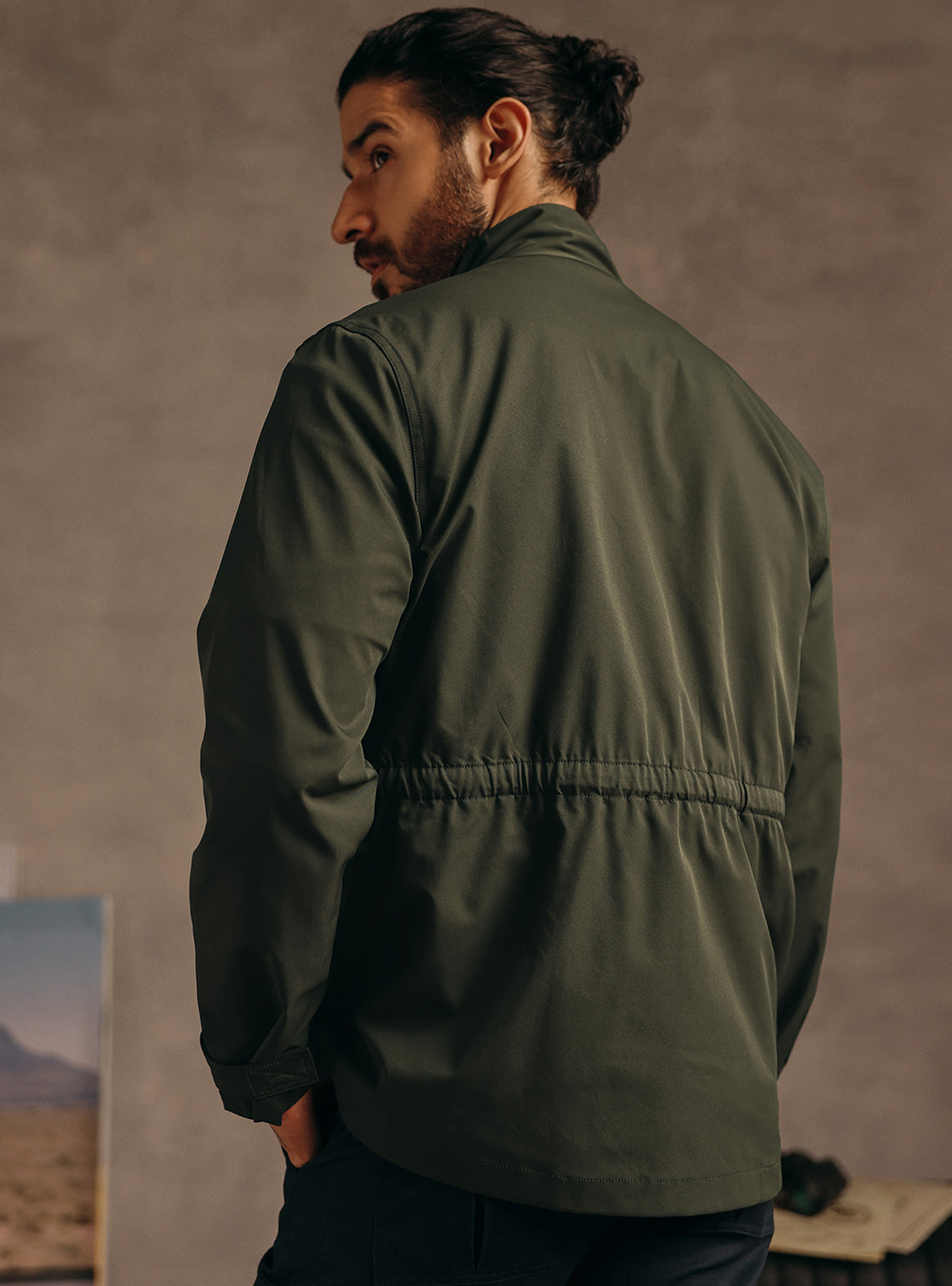 Jungle Olive Poly Twill Jacket