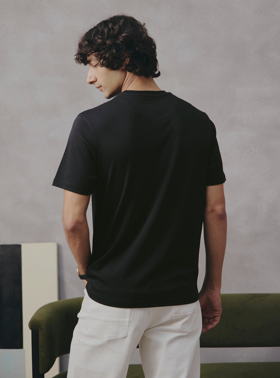 Butter Black Supima Cotton Crewneck