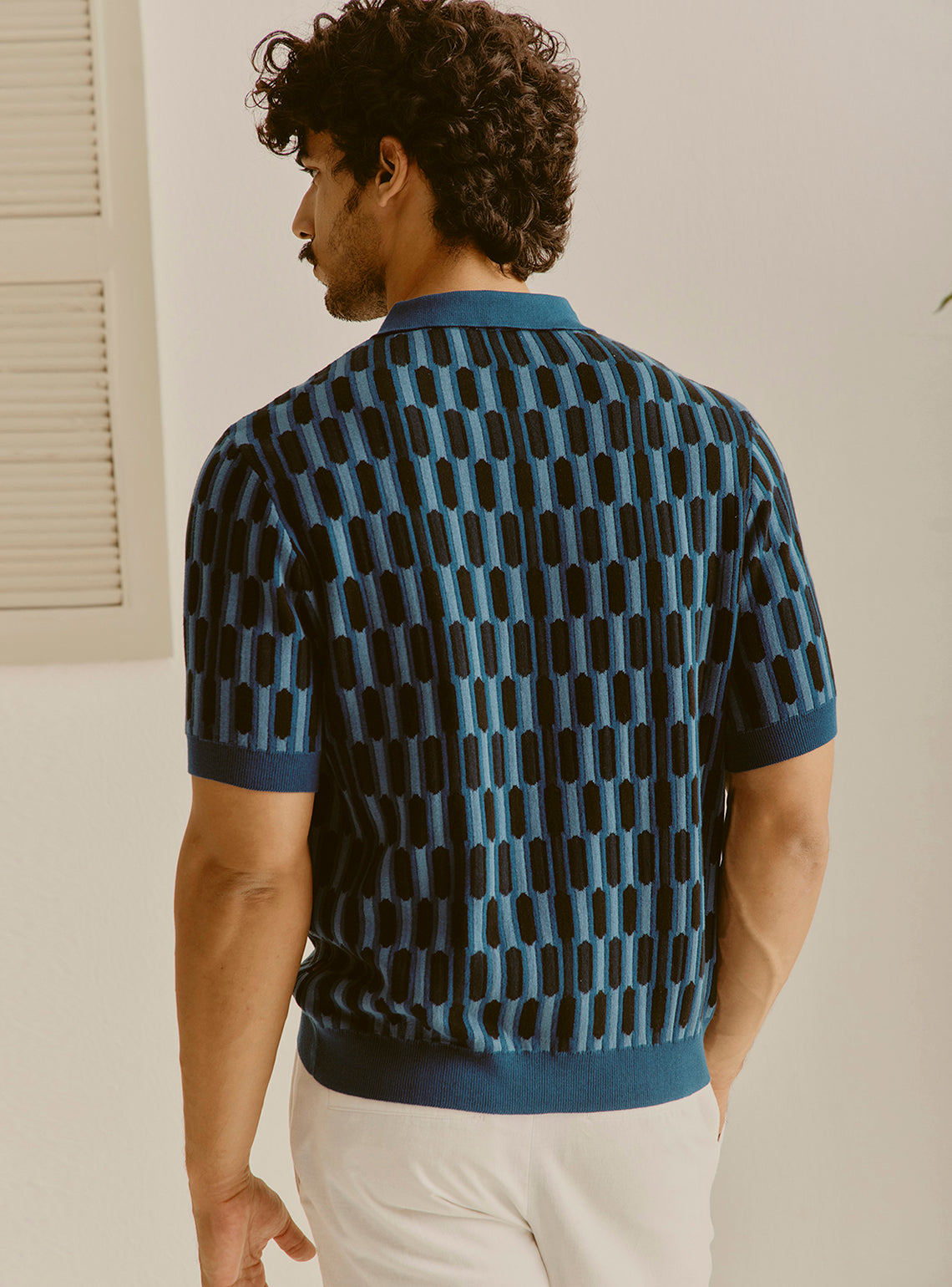 Naxos Navy Cotton Knit Polo
