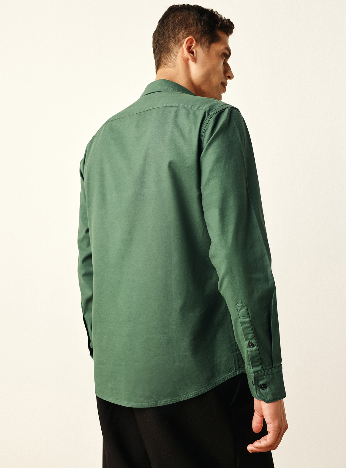 Essential Olive Green Cotton Oxford Shirt