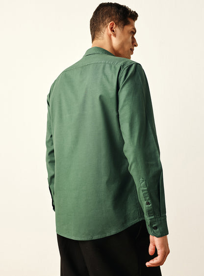 Essential Olive Green Cotton Oxford Shirt