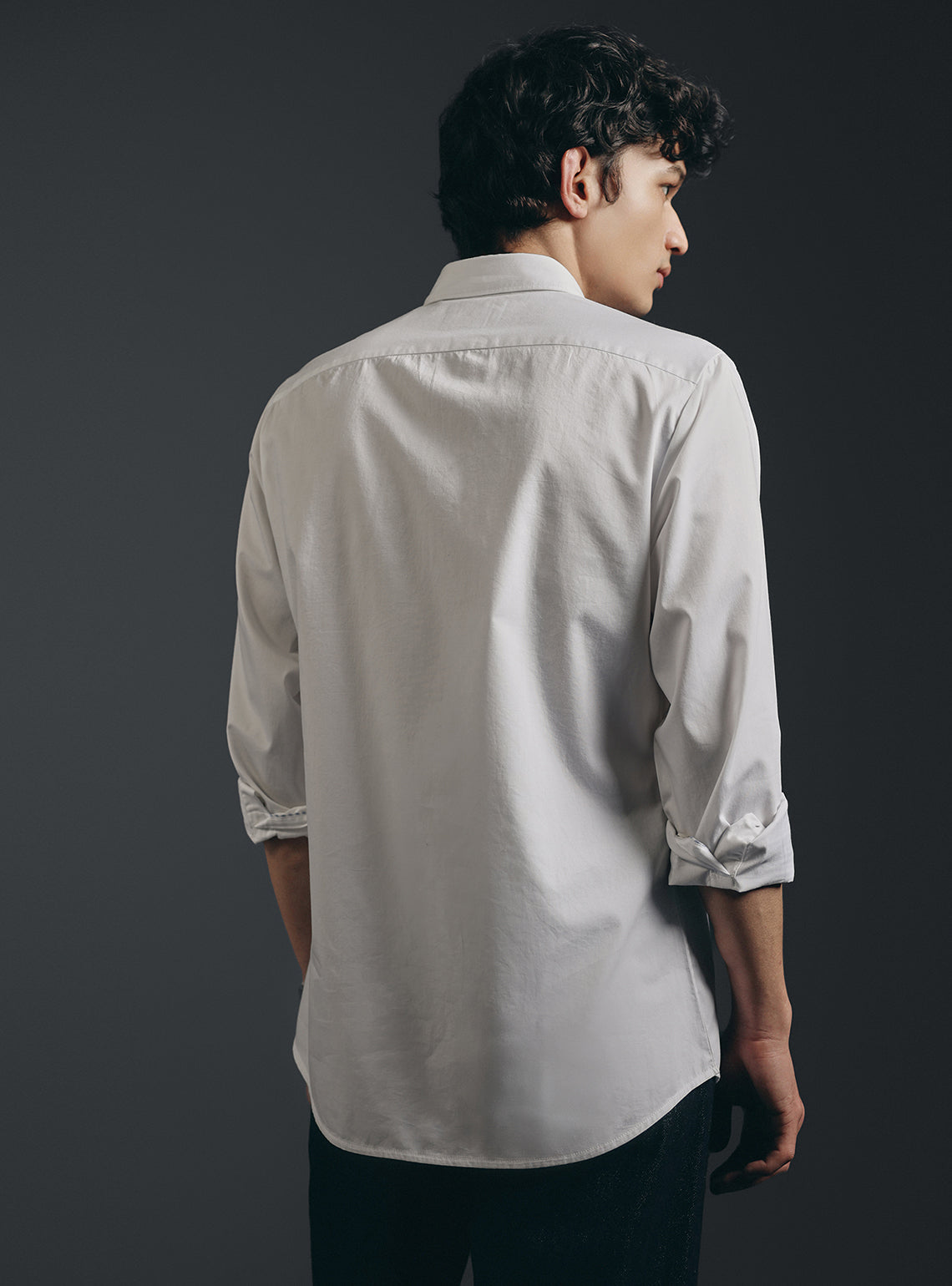 Cloud White Cotton Twill Shirt