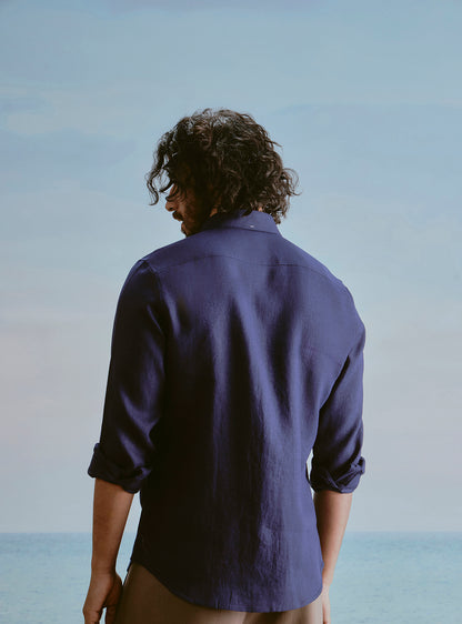 Midnight Navy Linen Shirt