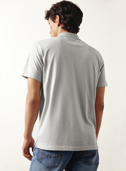 Platinum Grey Cotton Polo