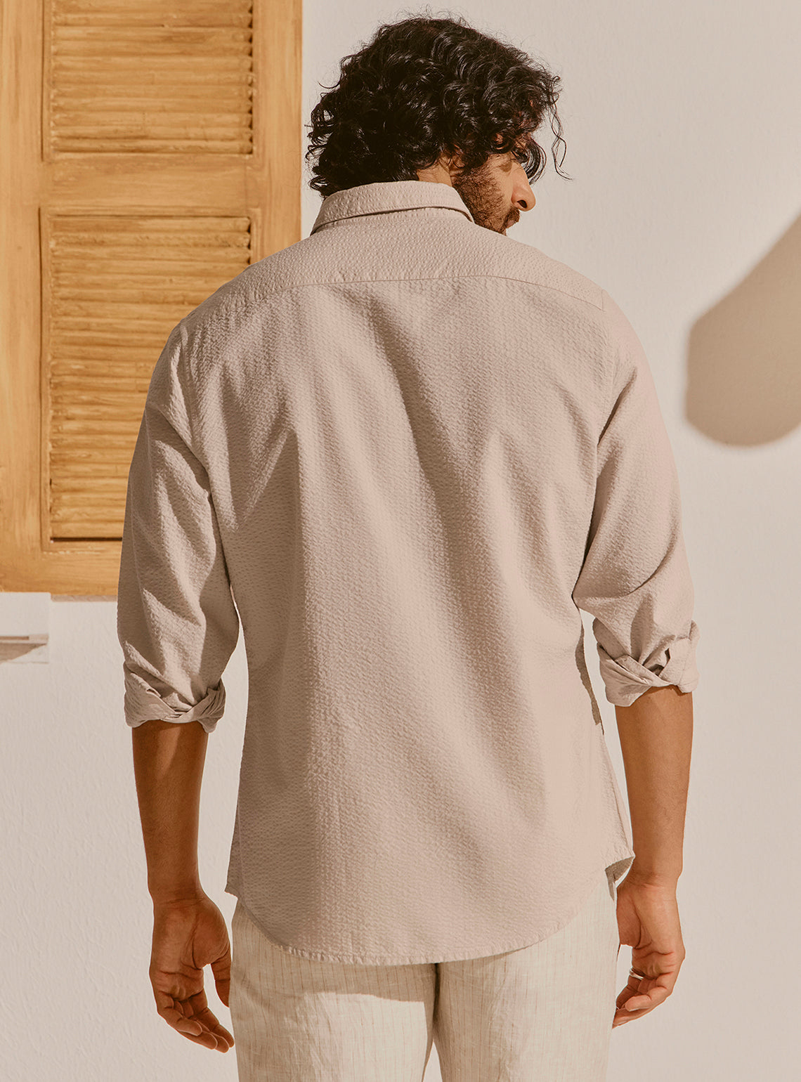 Tropea Beige Seersucker Shirt