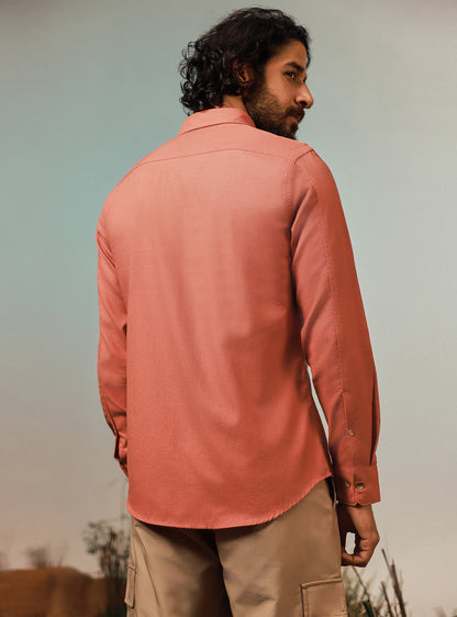 Dawn Pink Cotton Twill Shirt