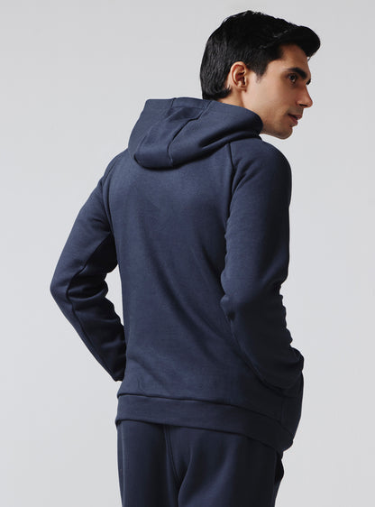 Mirage Navy Cotton Poly Hoodie