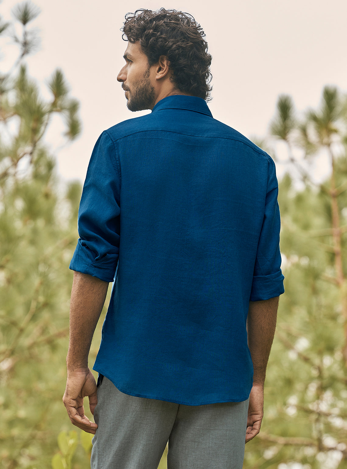 Keel Navy Lyocell Linen Shirt