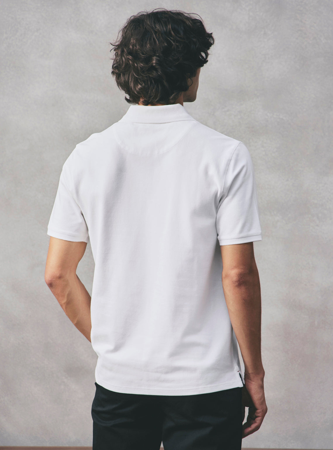Basil White Cotton Stretch Polo
