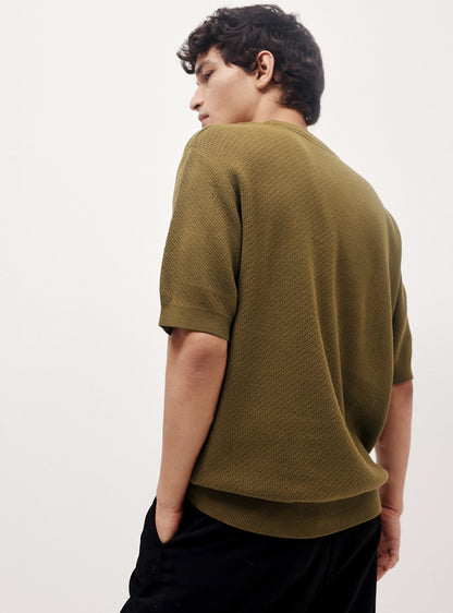 Honey Mustard Cotton Waffle Crew