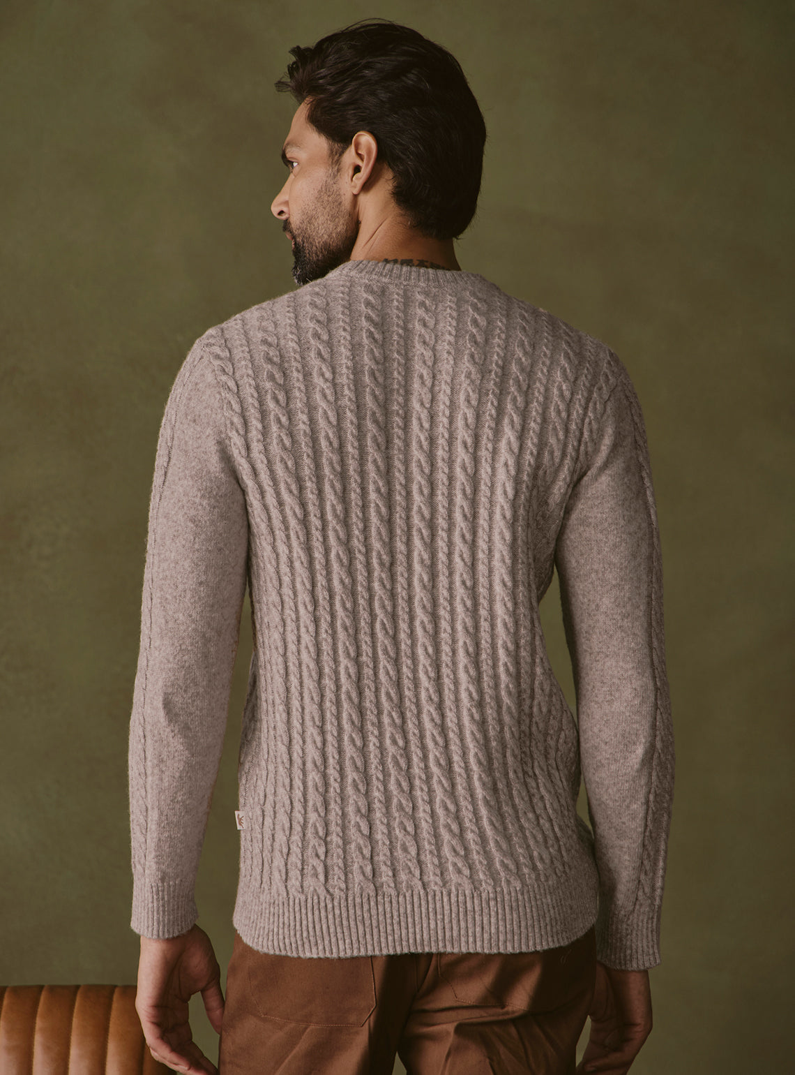 Quarry Beige Cable Pullover