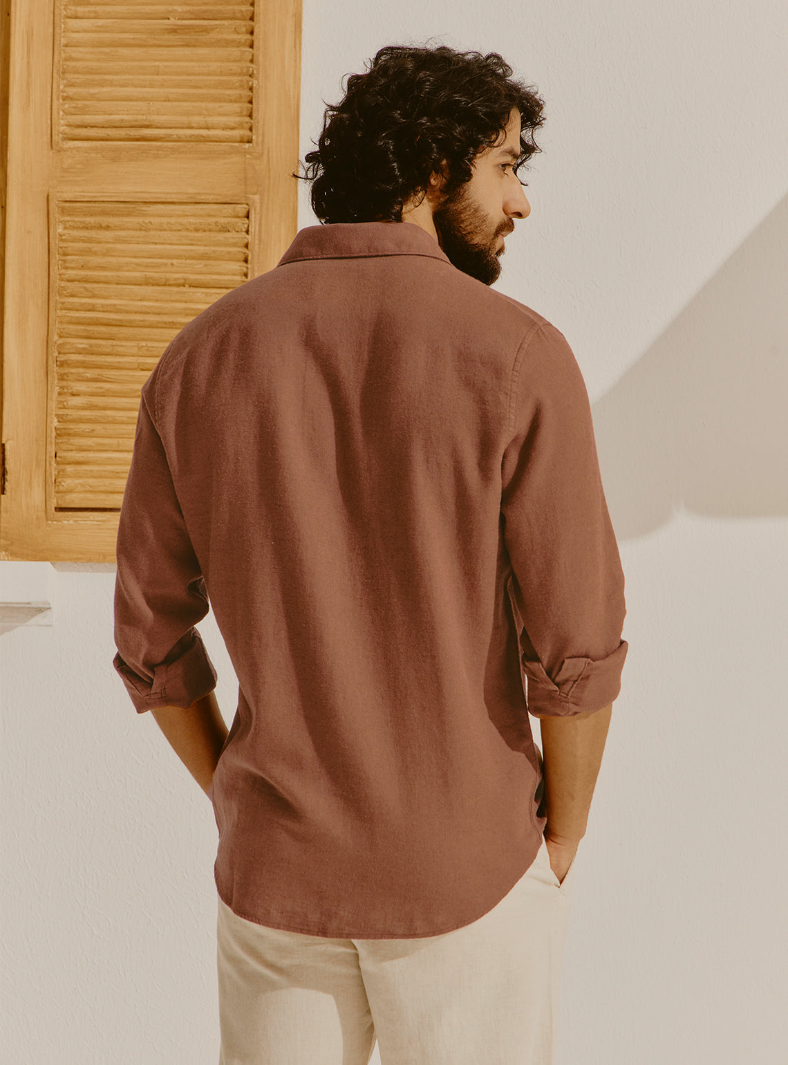 Taormina Brown Cotton Linen Shirt