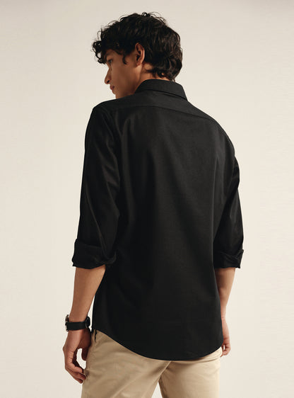 Ink Black Cotton Oxford Shirt