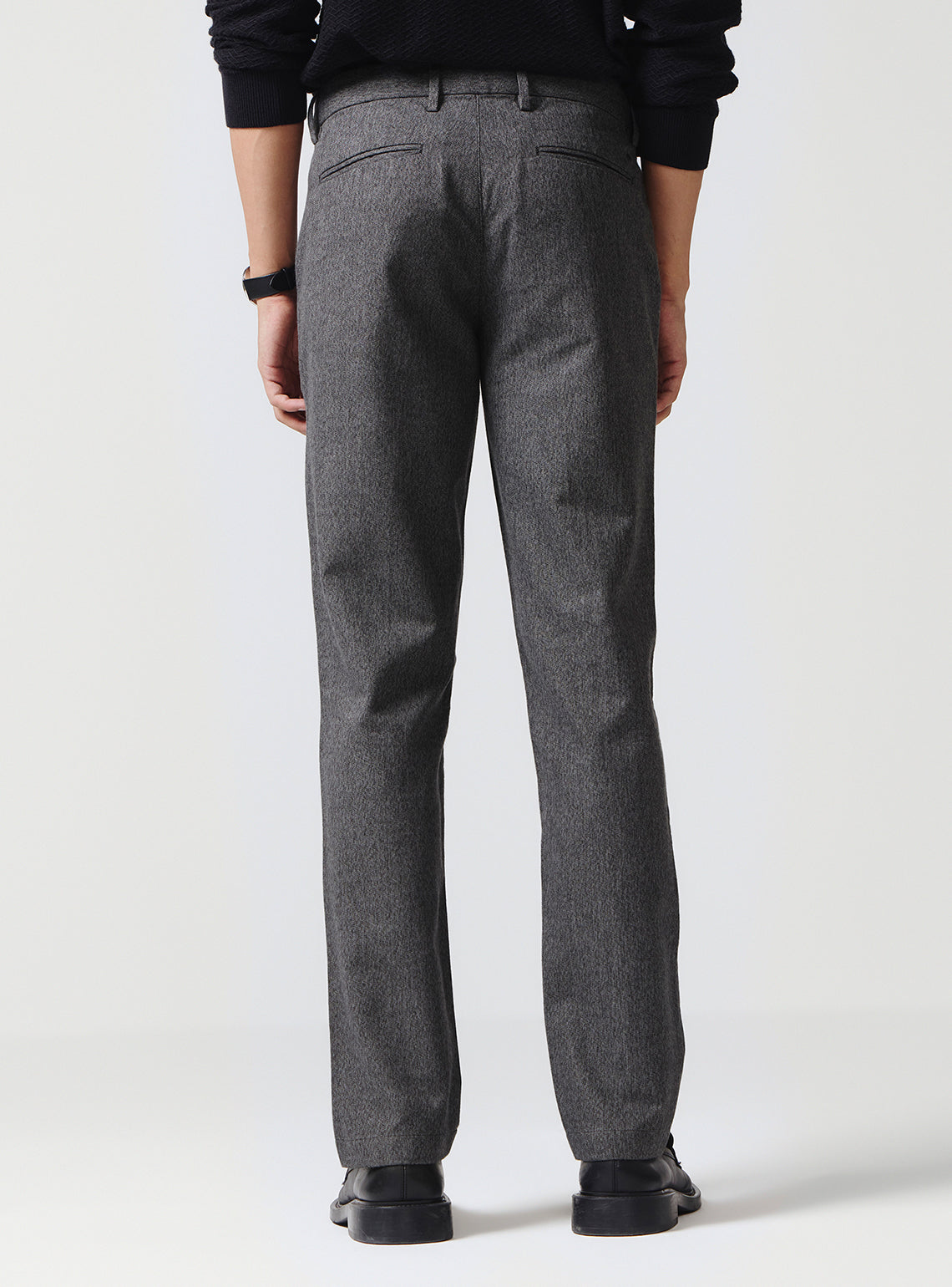 Mirage Grey Cotton Melange Trousers