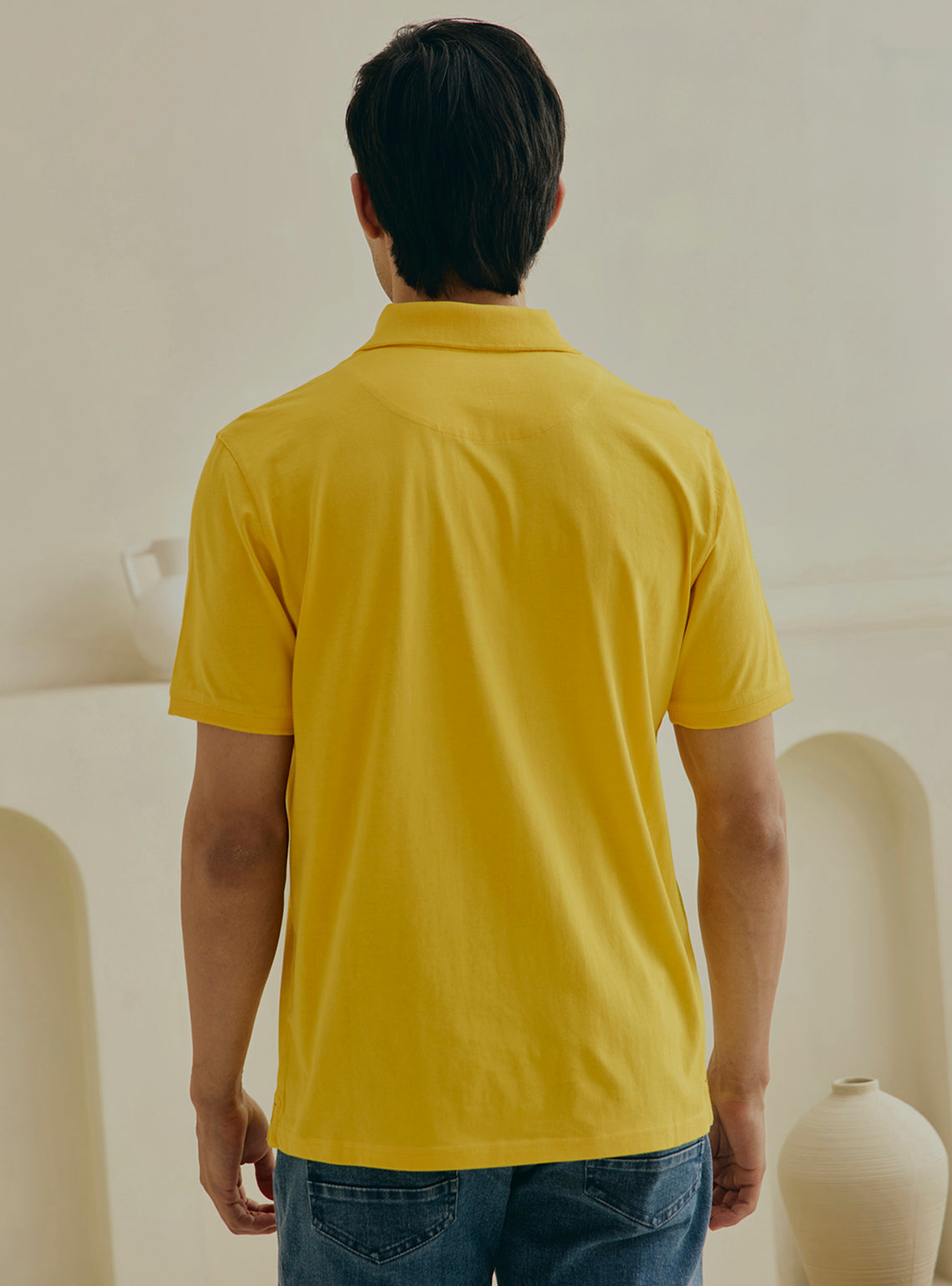 Turmeric Mustard Cotton Polo