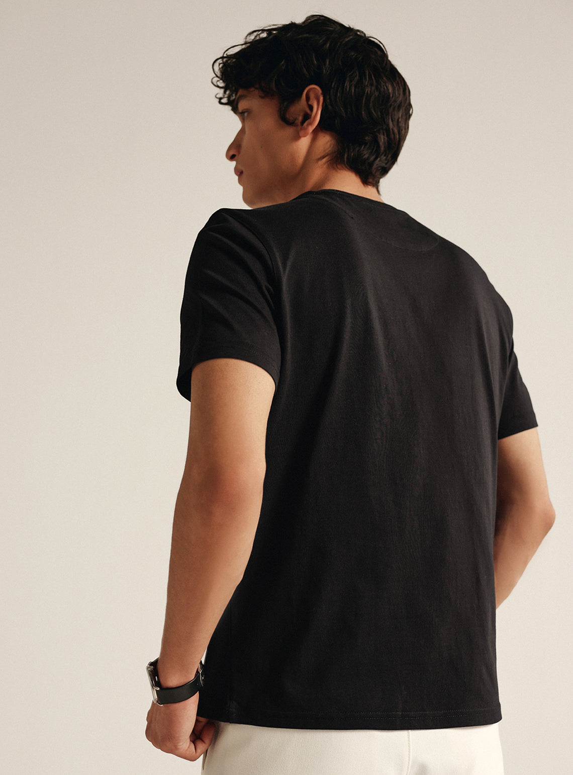 Espresso Black Cotton Crewneck