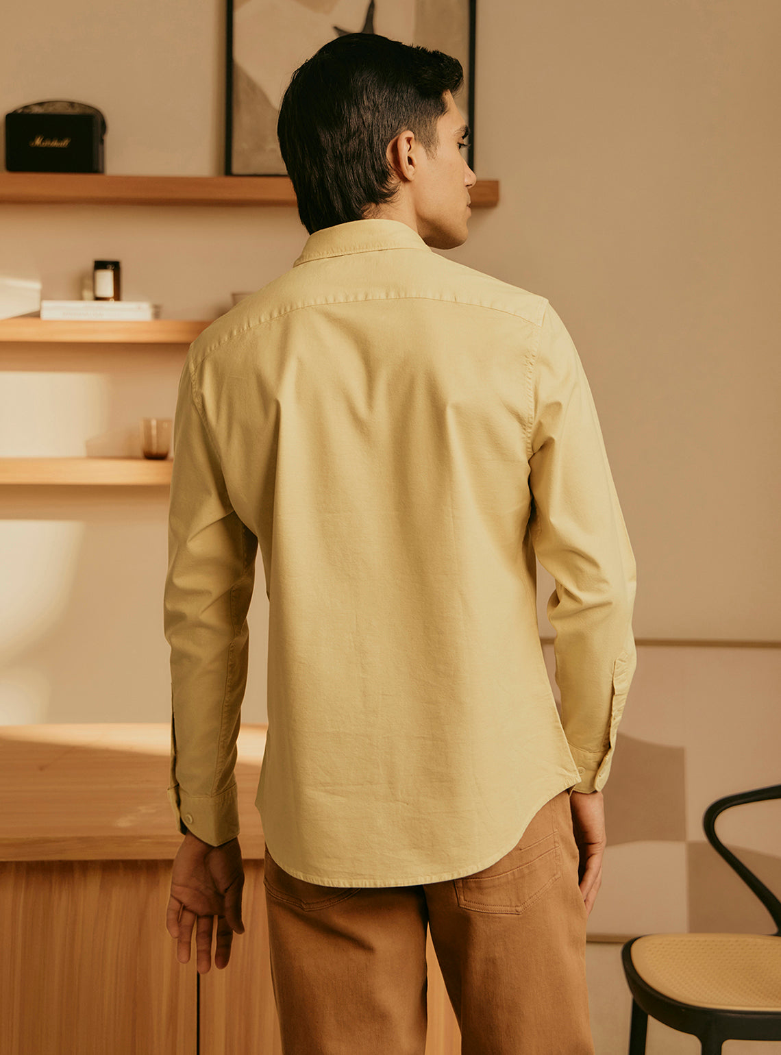 Buttercup Yellow Cotton Stretch Oxford Shirt