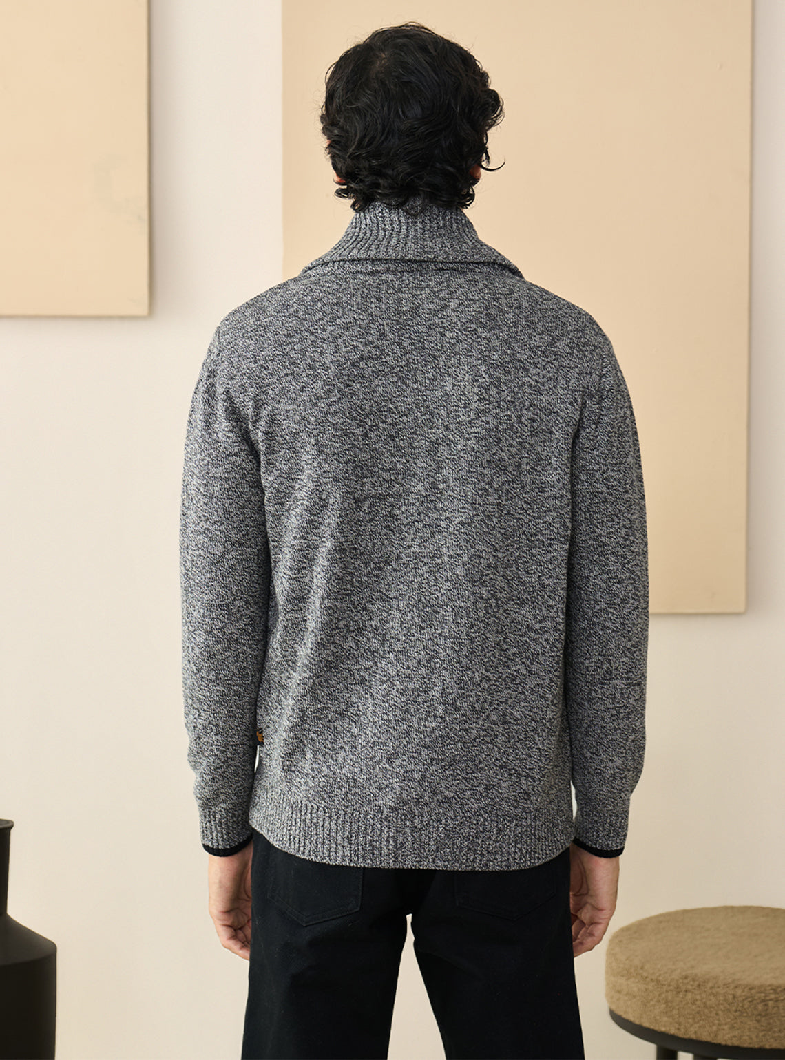 Silver Grey Cotton Grindle Cardigan