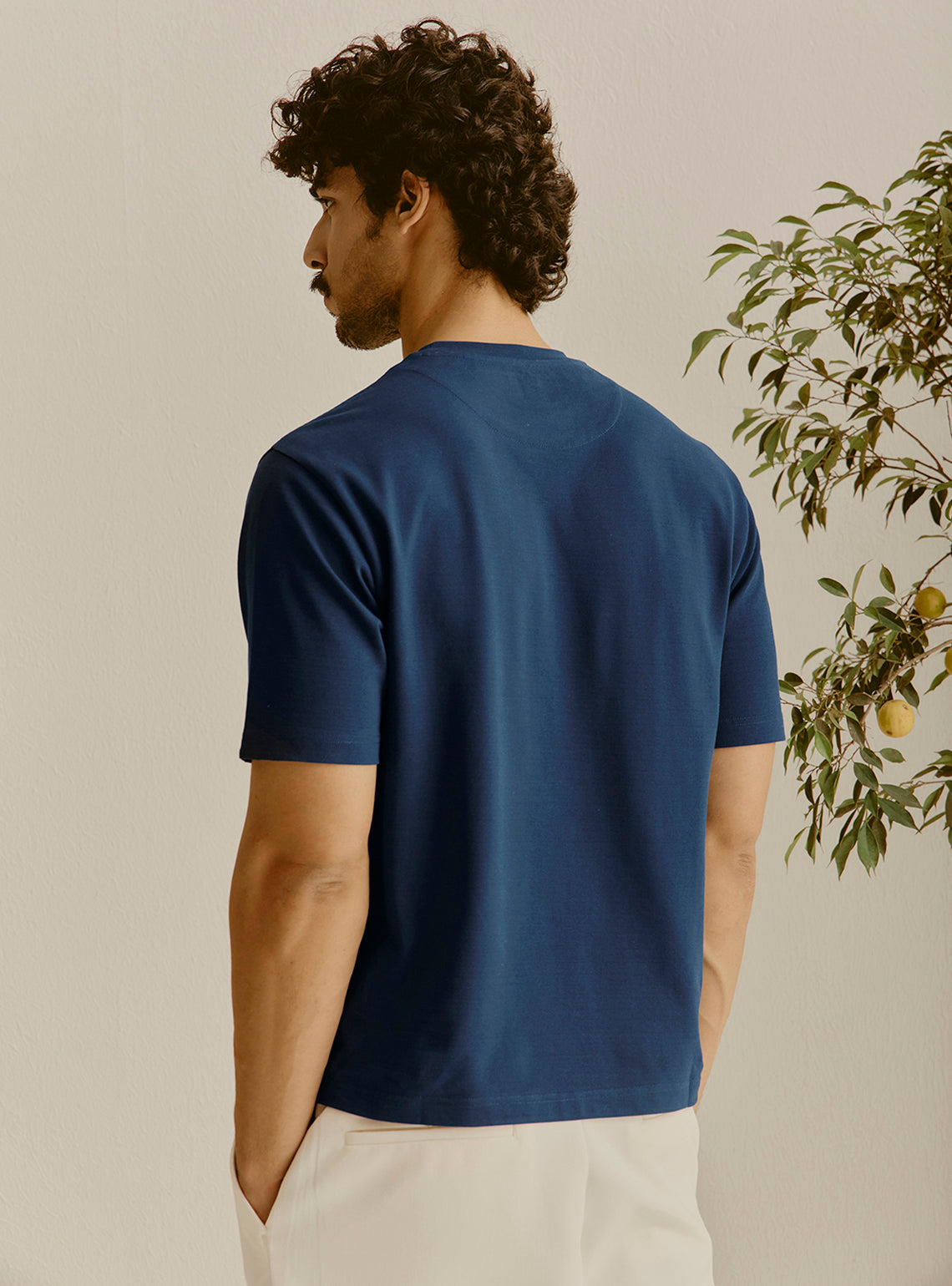 Amalfi Navy Cotton Crewneck