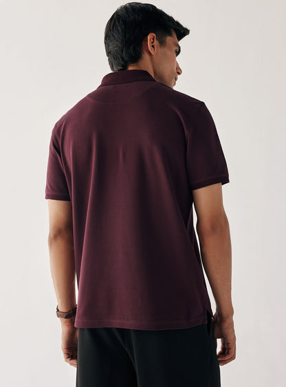 Wineberry Cotton Blend Pique Polo