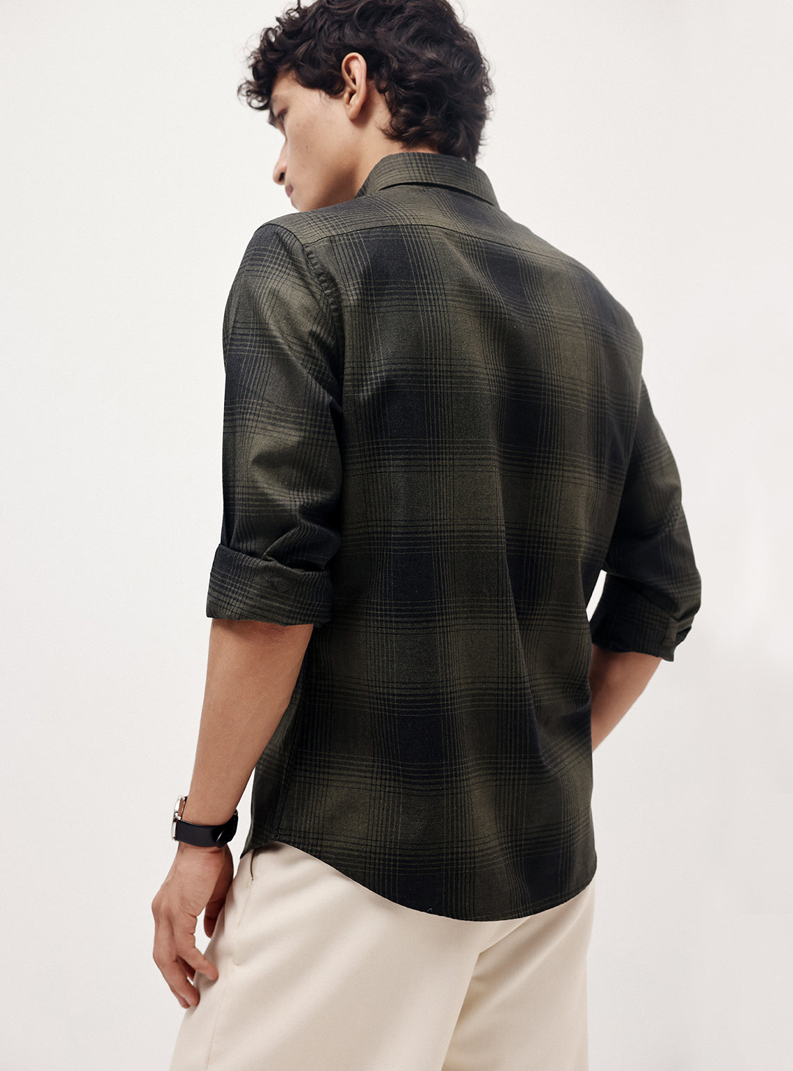 Gravel Olive Cotton Melange Shirt