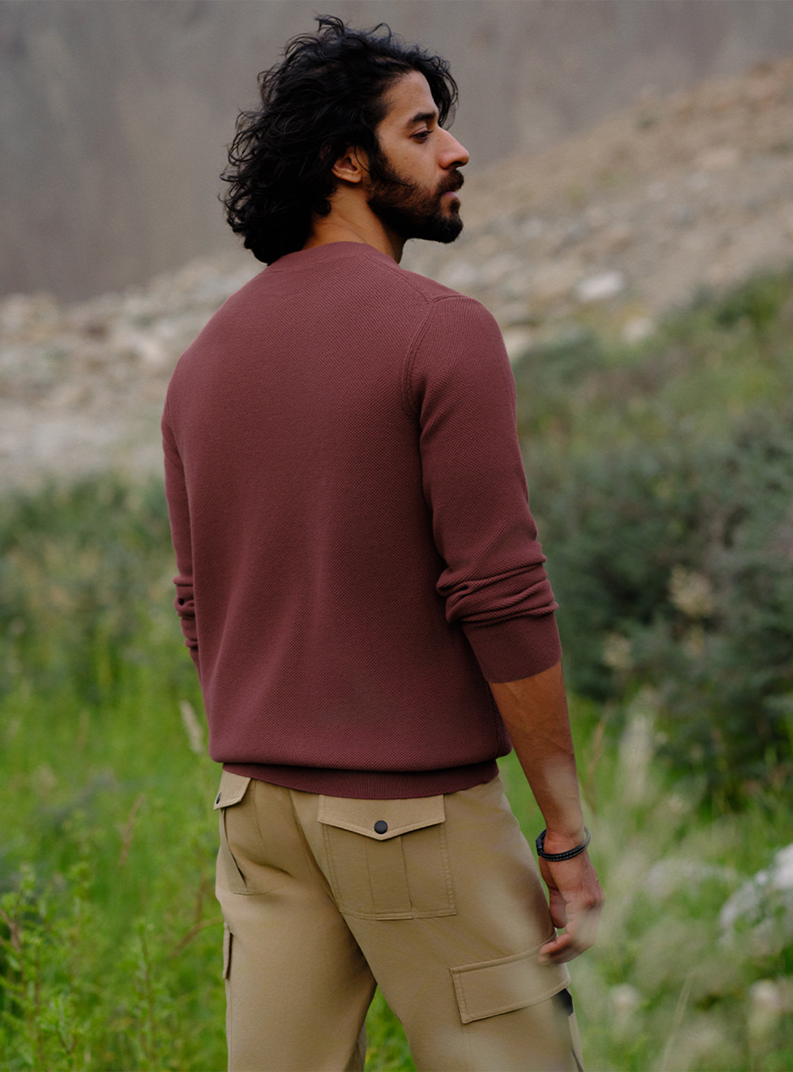 Frosted Pink Cotton Honeycomb Pullover
