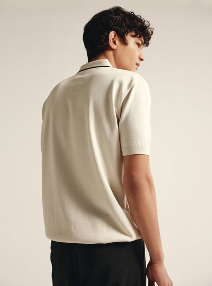 Dove White Cotton Polo Shirt