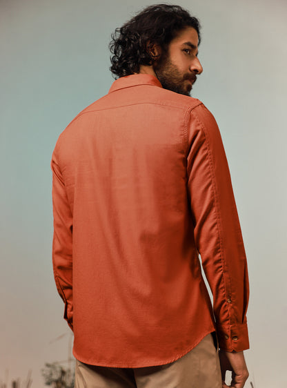 Ember Rust Cotton Twill Shirt