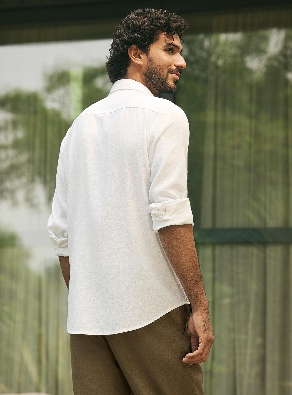 Cloud White Lyocell Linen Shirt