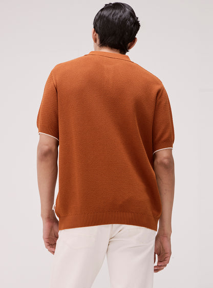 Walnut Brown Cotton Polo