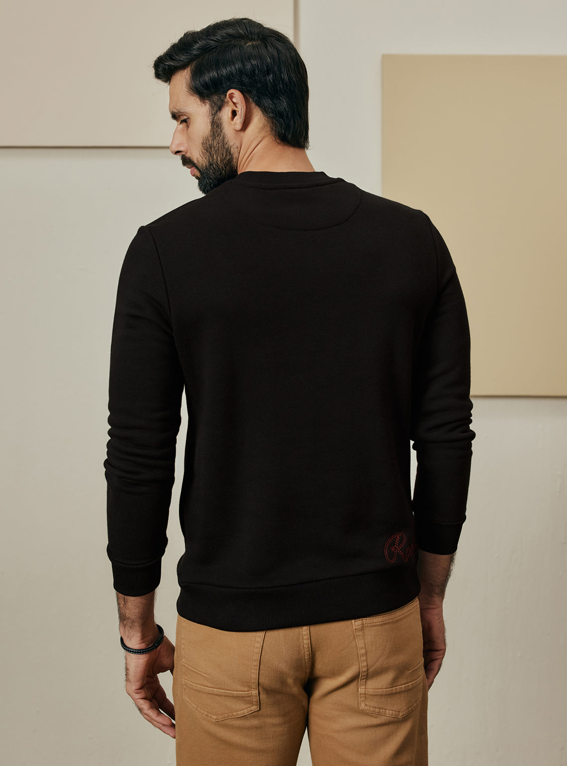 Coal Black Terry Cotton Triblend Pullover