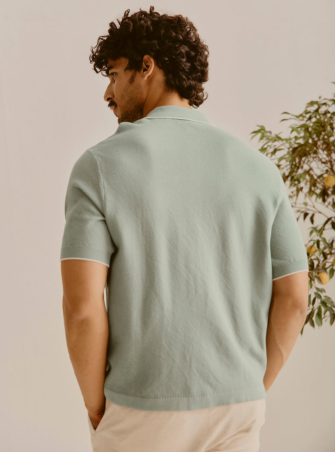 Valencia Green Cotton Knit Shirt