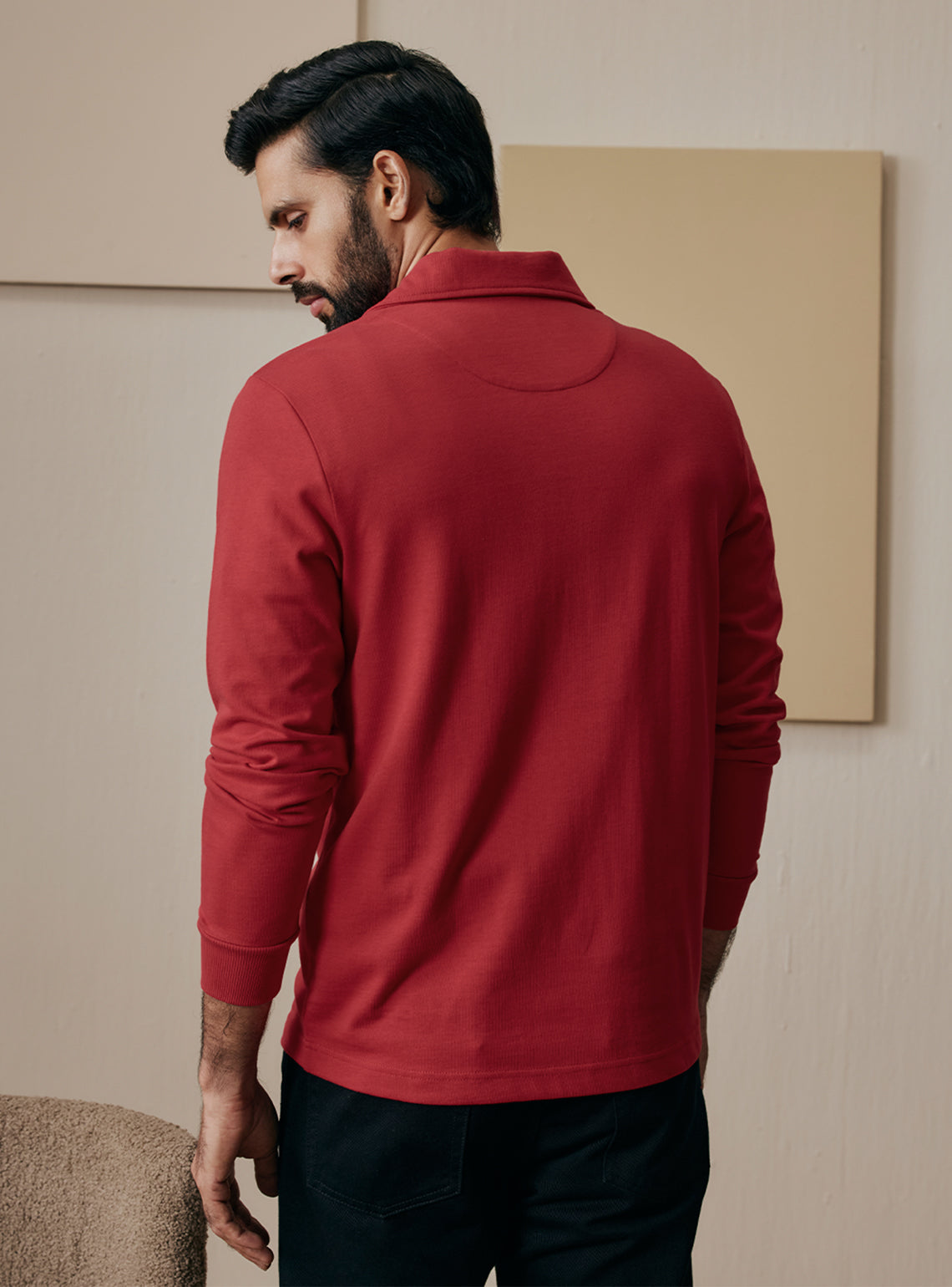 Garnet Red Cotton Sweatshirt