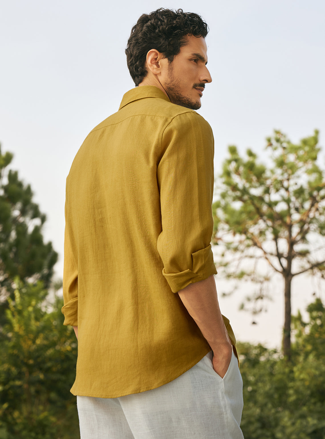Honey Mustard European Linen Shirt
