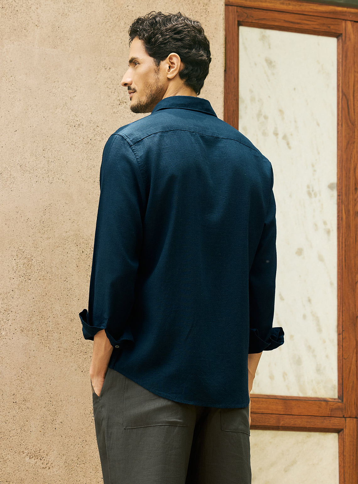 Abyss Navy Lyocell Linen Shirt