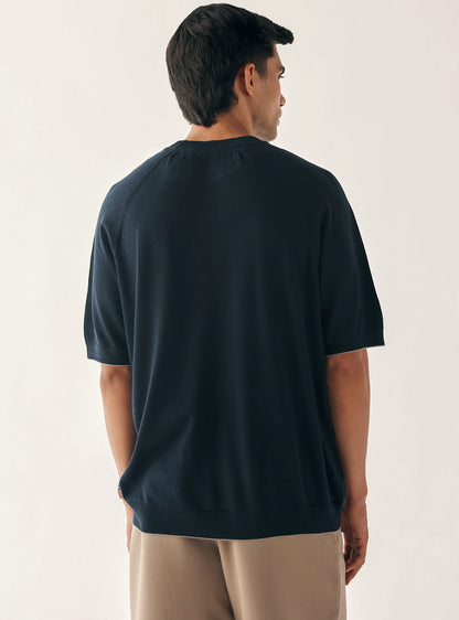 Aztec Navy Cotton Crew