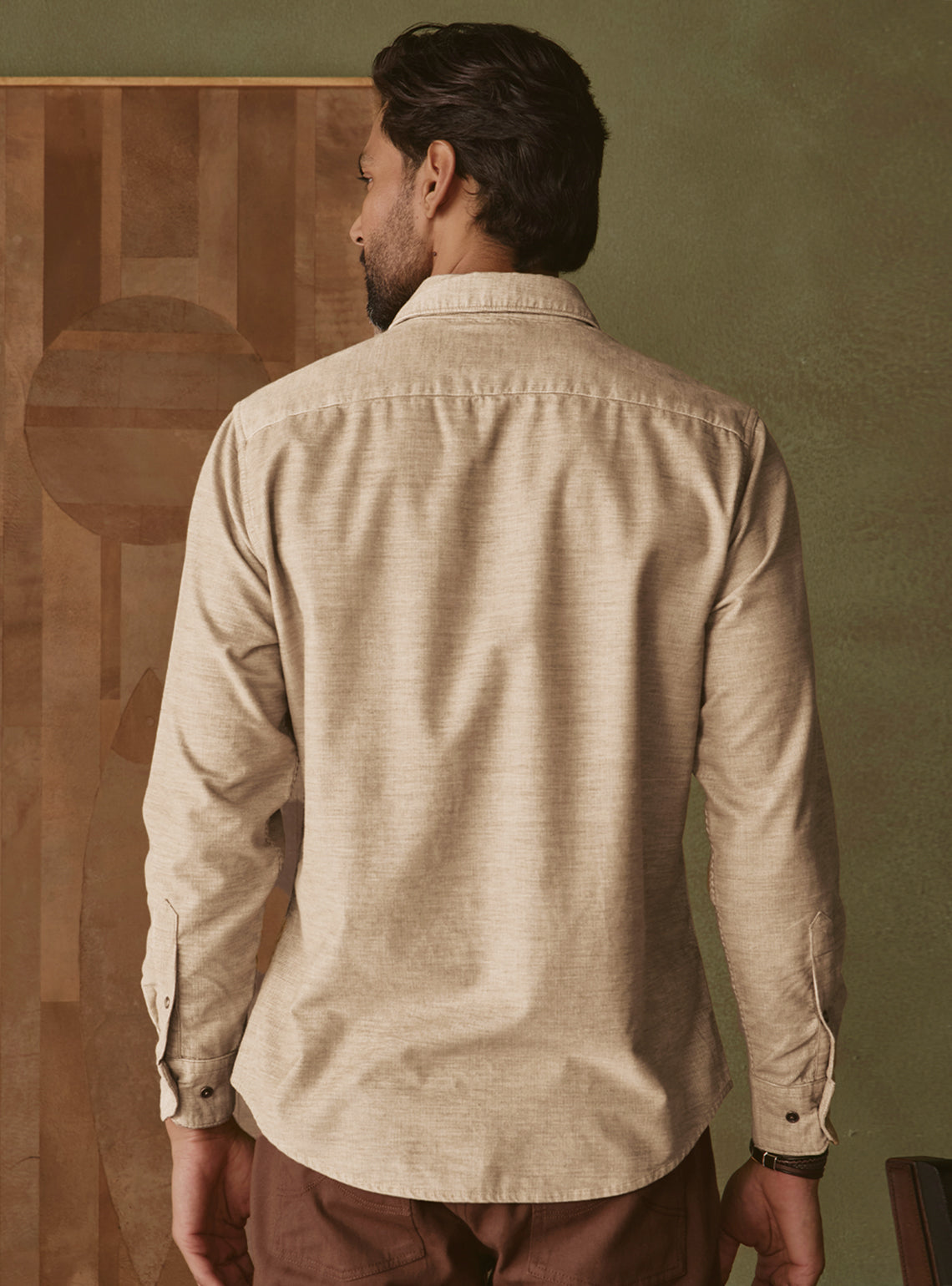 Sandstone Khaki Cotton Corduroy Shirt