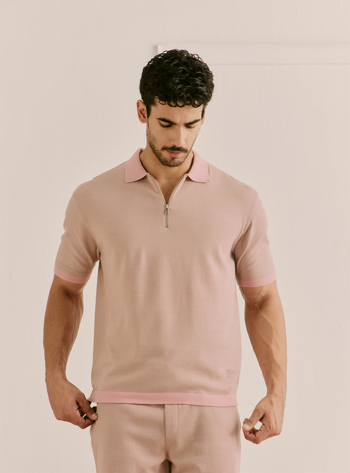 Terrian Khaki Cotton Knit Polo