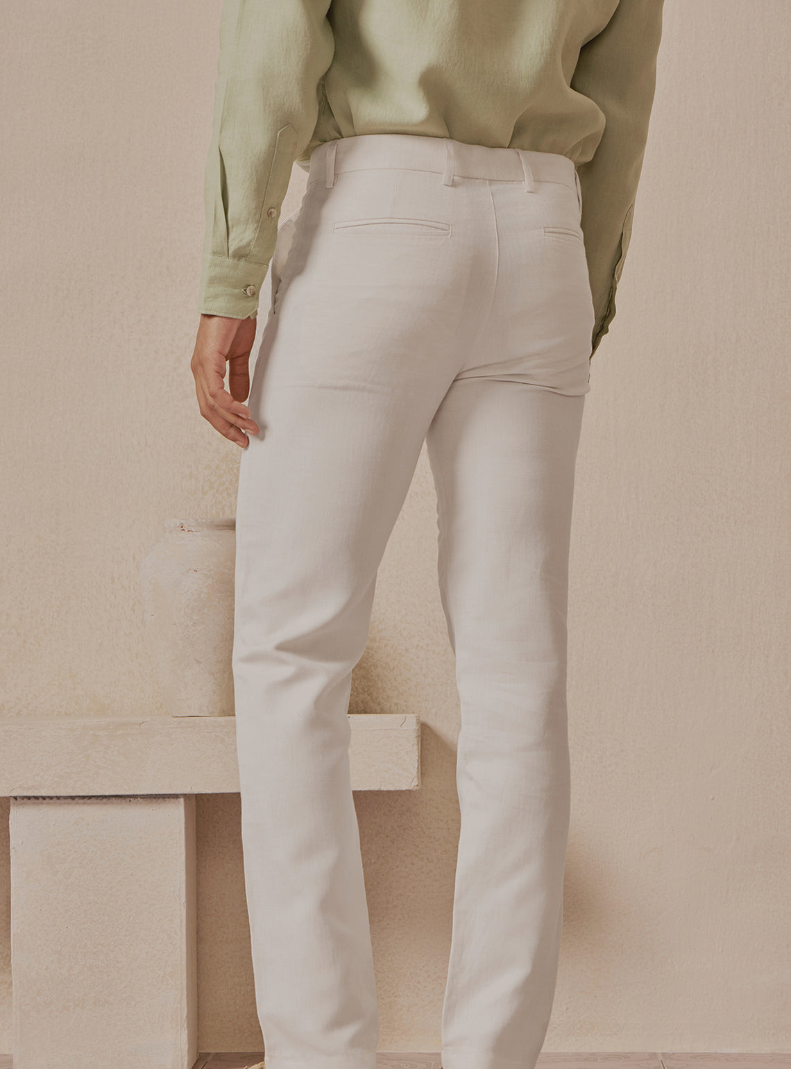 Dune Off White Linen Trousers