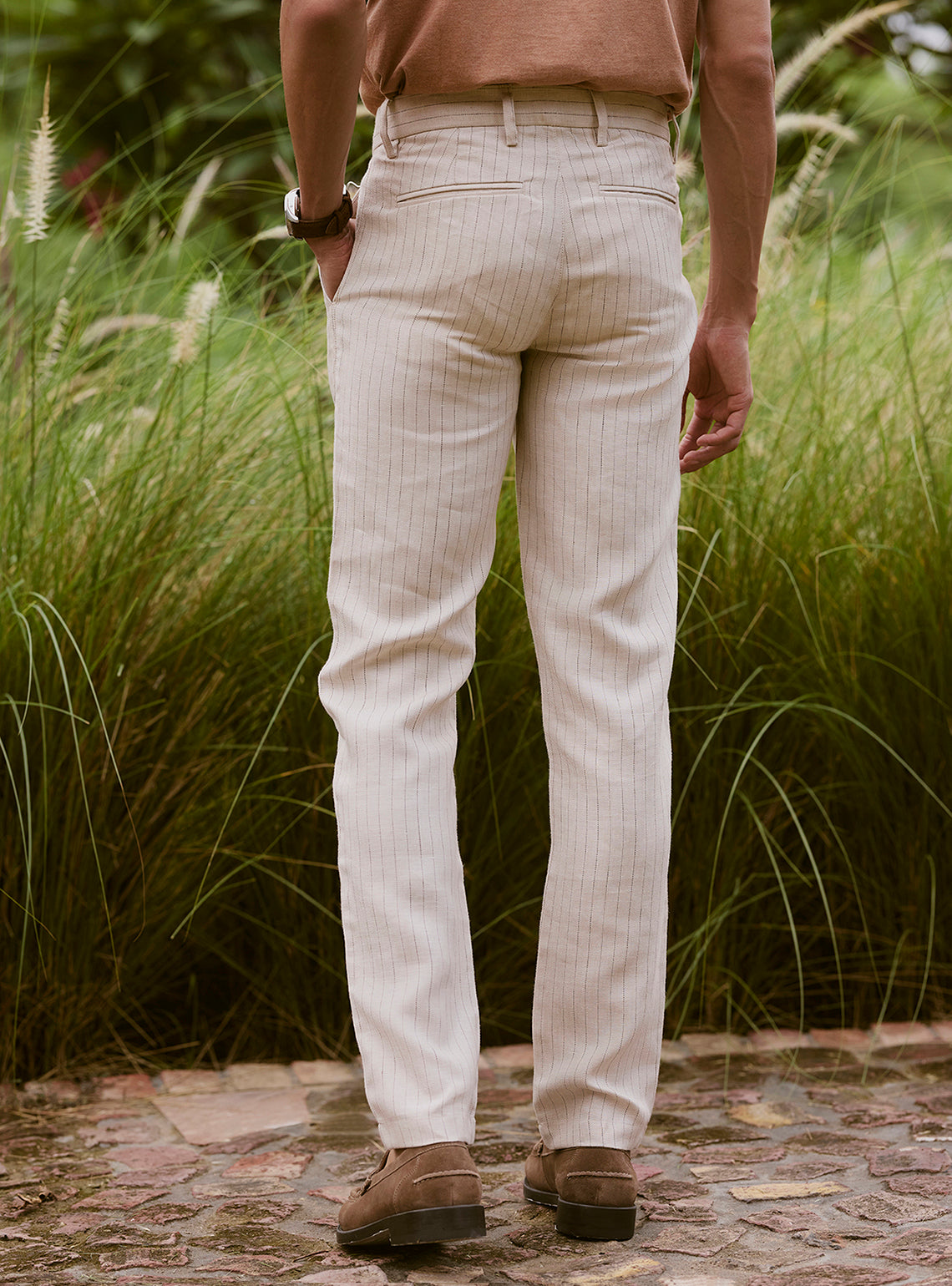 Marble Khaki Linen Trousers