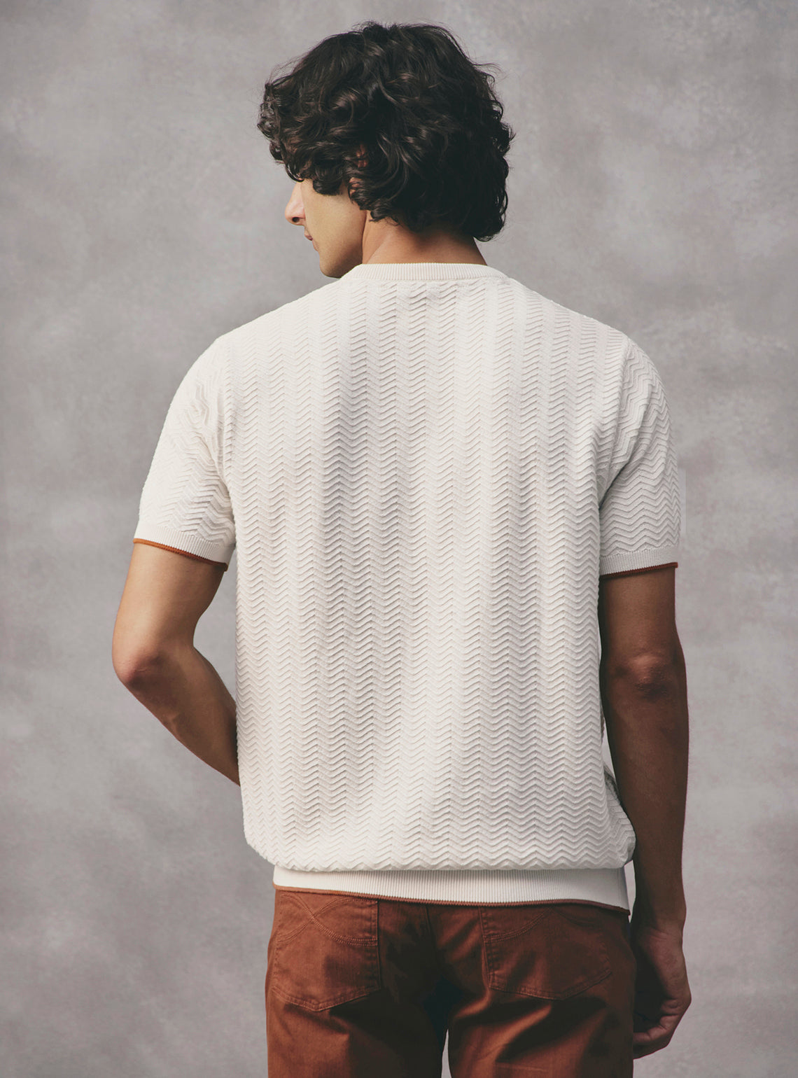 Ivory Off White Cotton Crewneck