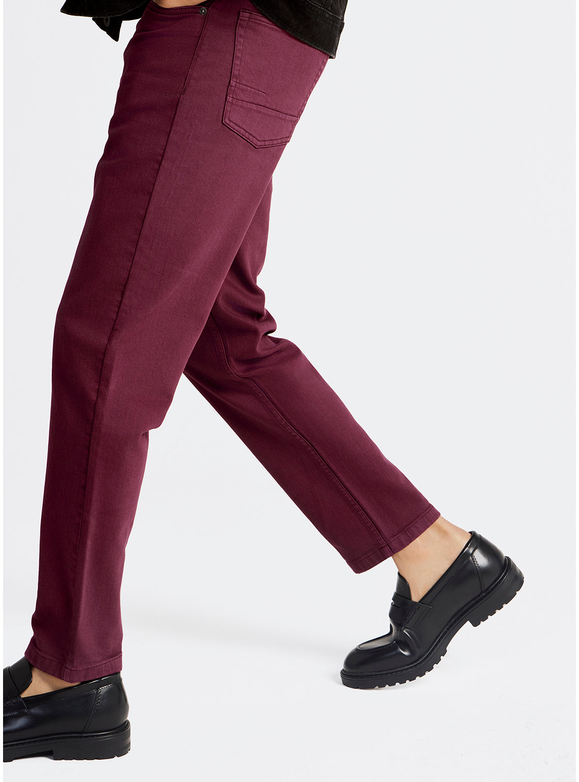 Camelot Burgundy Cotton Blend Jeans