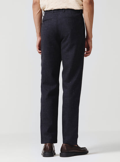 Vulcan Navy Wool Blend Trousers