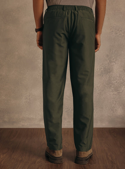 Jungle Olive Poly Twill Trousers